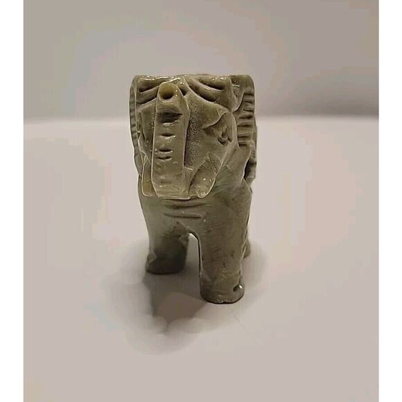 Vtg Hand Carved Soapstone Mother Elephant w/ Baby Inside Fertility Made India - Picture 2 of 8